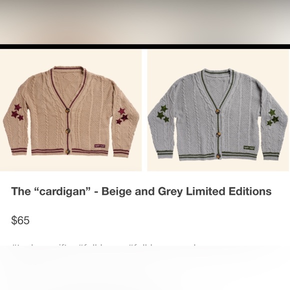 ISO legit Taylor Swift cardigans Folklore, Taylor Swift tag & Holiday green/tan - Picture 6 of 14